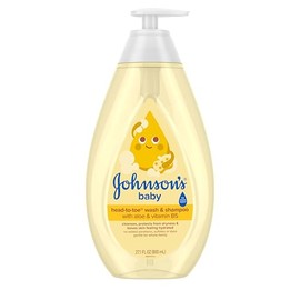 Johnson's Baby Head-To-Toe 2 in 1 Tear Free Wash & Shampoo with Aloe Vera and Vitamin B5, Safe and Gentle for Newborns and Delicate Skin, Hypoallergen