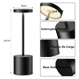 Soohua Lámpara De Buró Escritorio Mesa Led Luz Noche Regulable 2pcs