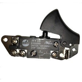 HY36 125/250V 24/12A Electric Drill Trigger Switch Electric Power Tool Switch for High-Power Benchtop or Handheld Angle Grinder