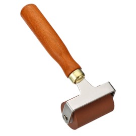 PATIKIL 2 Inch Rubber Roller Brayer, Anti Skid Hard Rubber Roller Tools for Wallpaper Art Craft Printing Printmaking Ink Stamping Tape Construction, Red