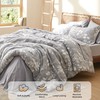 Bedsure King Comforter Set - 7 Pieces Grey Floral Bedding