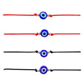 SUMMER LOVE Hand Made 12Pcs Evil Eye Bracelets Pack Bulk Set Women Men Evil Eye Anklet Jewelry Protection Bracelet Black Red String, Adjustable, no gemstone