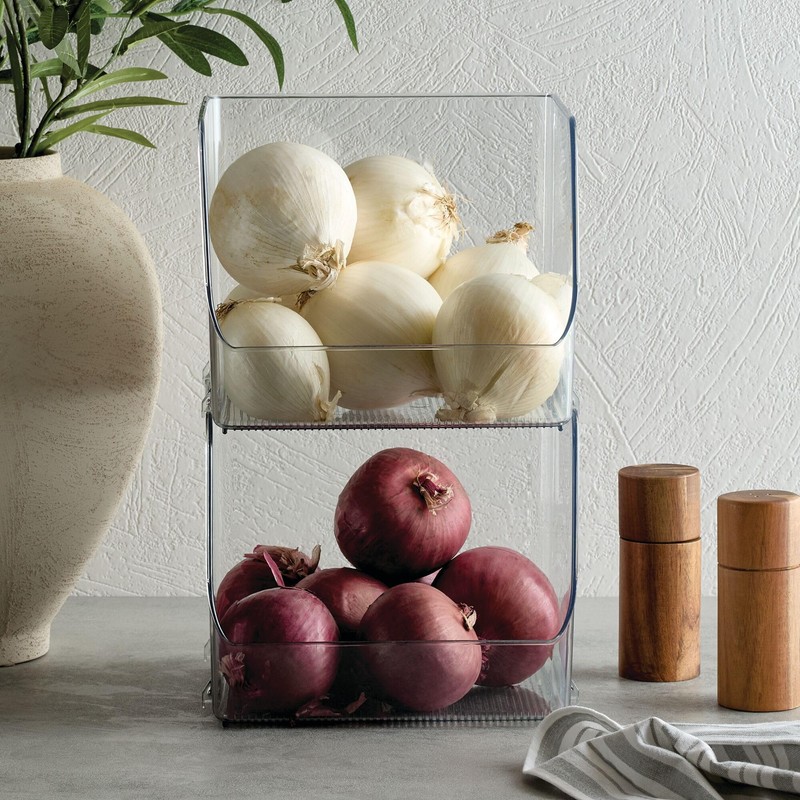 InterDesign iDesign Stackable Open-Front Storage Bins for Kitchen and Pantry