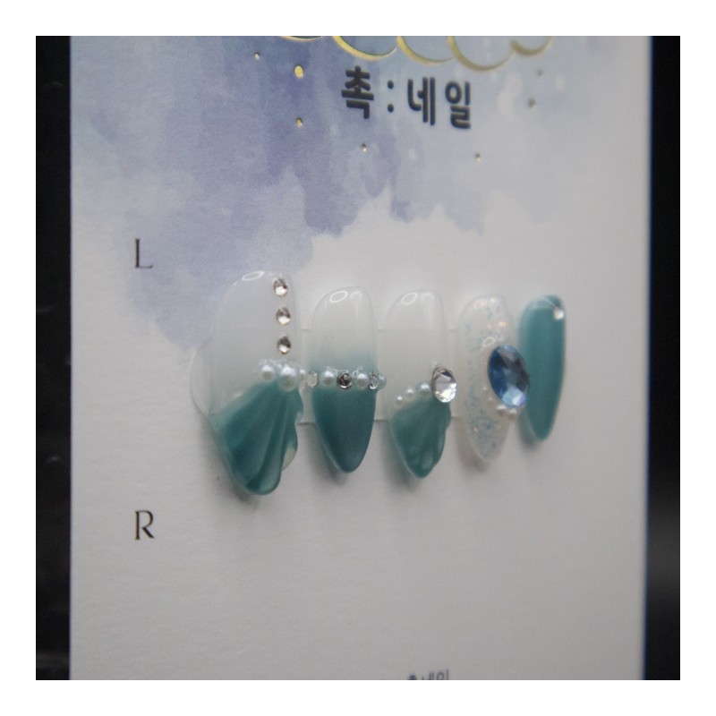 CHOK: 07 Shell Princess ❤Handmade nail tips❤ - Almond /
