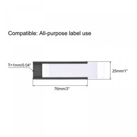 sourcing map Label Holders 3" x 1" C Channel Rubber Magnetic for Metal Shelves Organize, Office File Cabinets Pack of 30