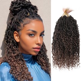 Sosihua Goddess locs crochet hair, 9 packs soft boho faux locs with curly ends bohemian crochet dreads for black women(14Inch,#T30)