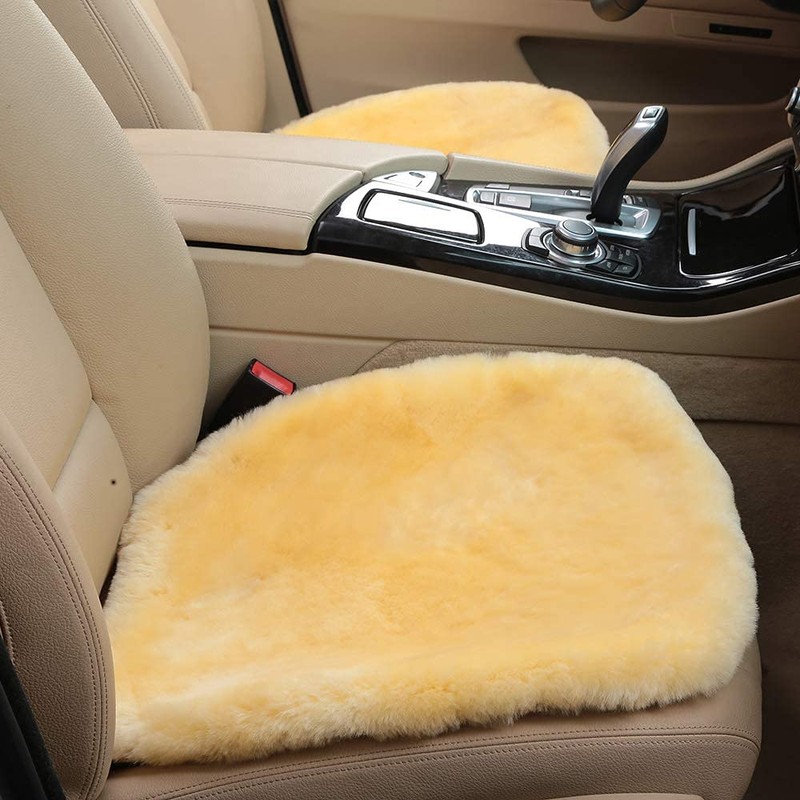 OGLAND Fluffy Genuine Australia Sheepskin Car Seat Cover for Auto