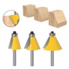 Mesee 3 Pieces Chamfer Edge Forming Router Bit Set, 1/4