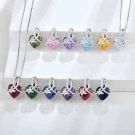 STARCHENIE Butterfly Necklace,March Birthstone Infinity Necklace for Women Sterling Silver Heart Necklace Jewelry for Women