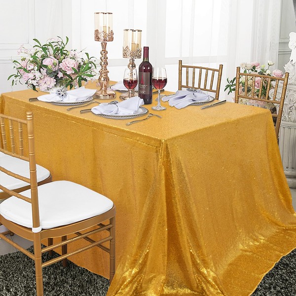 Victree Sequin Tablecloth 50x80 Inch Rectangle Tablecloth Glitter Tablecloth for