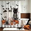 Lindameler Funny Halloween Shower Curtain Spooky Ghost Black Cat Shower