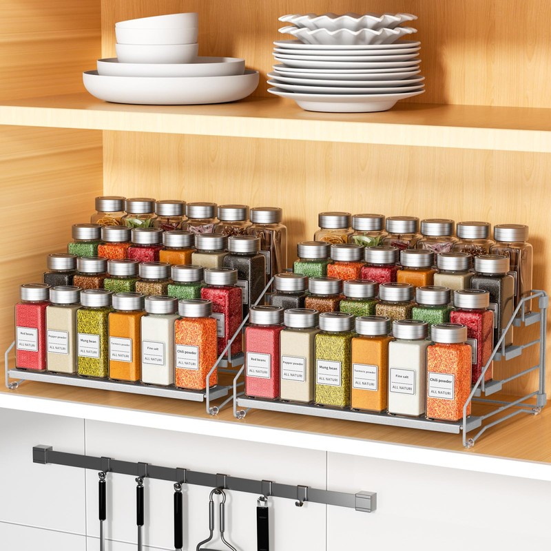 RCHYFEED 4 Tier Spice Rack Organizer, Spice Organization for Cabinet,Pantry,