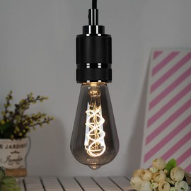 TIANFAN Spiral Filament ST64 Led Bulb - 2700Kelvin Warm White Teardrop Edison Bulb with Smoke Glass, E26 Base, 110-130V, Dimmable