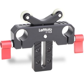 LEFTFOTO Y Shaped Lens Mount Long Telephoto Lens Mount with Built in Pulley for DSLR Mirrorless Cameras, Movies, Shoulder Rig with 15mm Poles, Height Adjustable