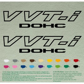 Pair Black VVT-i DOHC Compatible Replacement Decals Stickers Vinyl VVTI Set of 2, 2" X 9"