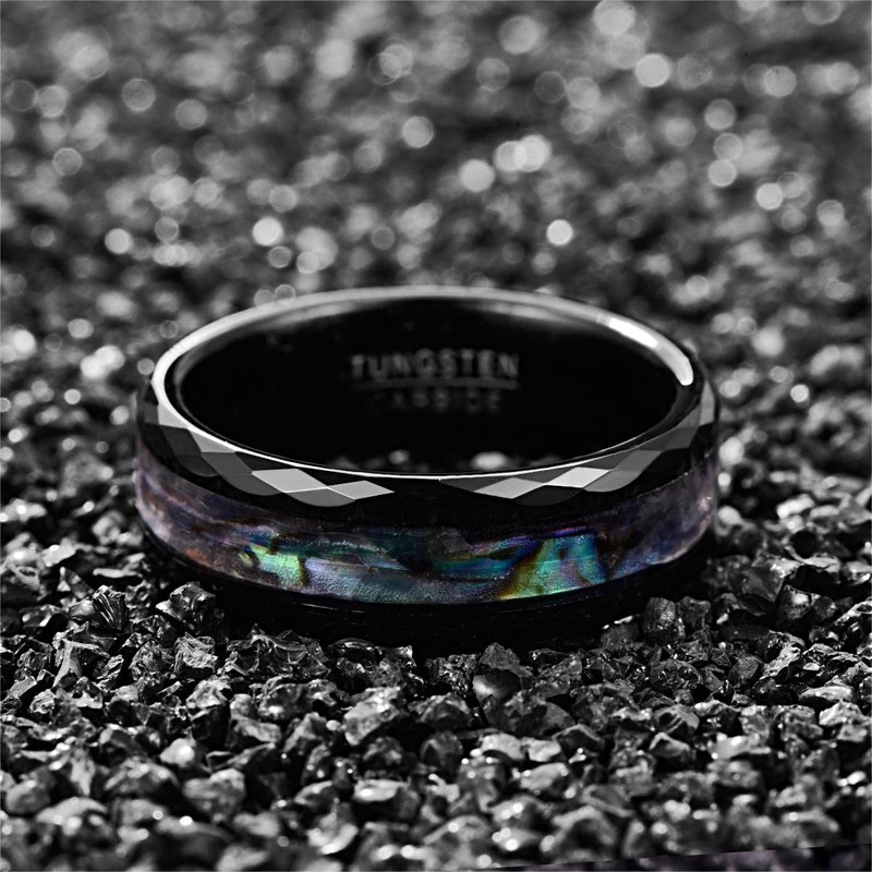 Vakki Ring, Wedding Ring, Laser Engraved, Wide 0.3-inch (8-mm) Wedding