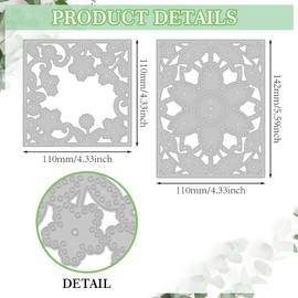 MAYJOYDIY Sewing Flower Frame Background Cut Dies Wildflowers Leaves Metal Cutting Dies Vintage Floral Vine Carbon Steel DIY Craft Embossing Template for Scrapbooking Paper Crafting Decor Photo Album