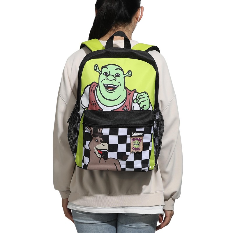 Shrek & Donkey Swamp & Checkered Backgrounds 16” Backpack