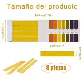 8 Tiras de Reacci?n para Medir Ph 1-14?pruebas Precisa en Orina