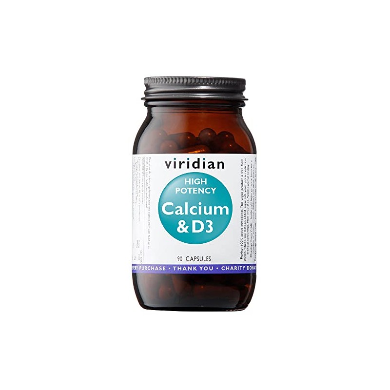 Viridian High Potency Calcium & Vitamin D3-90 Capsules