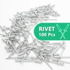 Qjaiune 100Pcs Aluminum Pop Rivets 3/16" x 1/2" (Diameter x