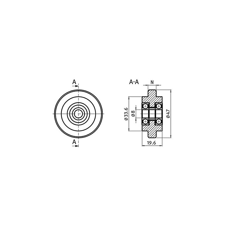 Roller Diameter 47 mm I Type Nut 8