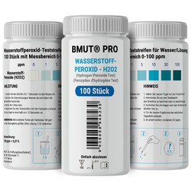 100 x Hydrogen Peroxide 0-100 ppm Test Strips Water Test H2O2 - Measure Concentration