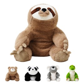 AmyToo 4.5 lbs Weighted Stuffed Animals, 25 Inch Sloth Stuffed Animal, Weighted Sloth Plush, Toy Gifts for Kids & Adults, Brown
