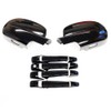 Overun Glossy Black Painted Side Door Full Mirror+Handle Covers Overlay