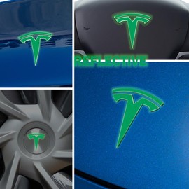 IPG Compatible with Model Y Decal (8 Logo Set) Stickers Set Personalize Your Vehicle (Reflective Series - Green)