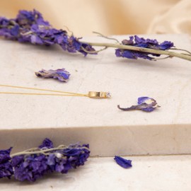 Carissima Gold Women's 9ct Yellow Gold Cubic Zirconia 3mm Curved Bar Pendant on a Curb Chain of Length 45.72cm