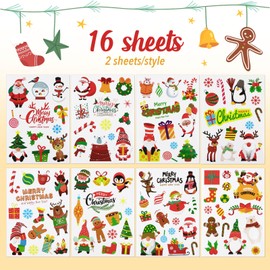 Pack of 214 Christmas Stickers Santa Claus Penguin Snowman Winter Stickers for Children Labels Photo Album Diary Poetry Album Scrapbooking New Year Decoration Letters DIY Crafts