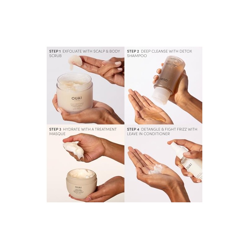 OUAI Detox Shampoo, Clarifying Cleanse for Dirt, Oil, Product and