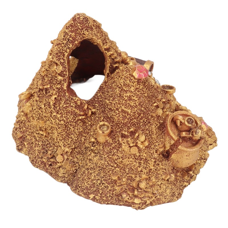 Fish Tank Gold Mountain Simulation Resin Aquarium Treasure Mountain Hideouts
