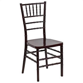 BOWERY HILL Resin Stacking Chiavari Dining Chair in Mahogany