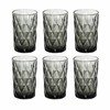 Bandesun Drinking Glass set of 6 Diamond Pattern Kitchen Glassware