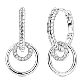 LAZA 925 Sterling Silver Dangle Drop Earrings for Women Gold Hoop Earring