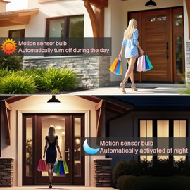 McDen Motion Sensor Light Bulb, BR30 13W Equivalent 100W 6000K Daylight, Indoor Motion Activation Detector Light Bulb, E26 Base Dusk to Dawn Security Night Light, LED Flood Lights Outdoor, 4 Packs