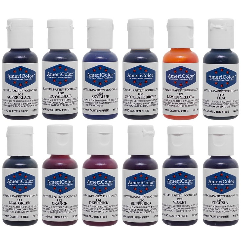 Food Coloring AmeriColor Student - Kit 12 .75 Ounce Bottles