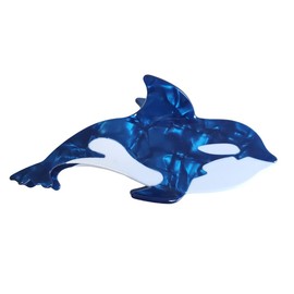 Killer Whale Hair Clip,Acetate Hair Clip,Small Claw Clip for Women,Royal Blue, 1 Count (Pack of 1)