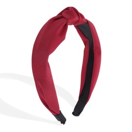 VOCOSTE Knotted Headband for Women, Top Knot Head Bands for Women's Hair, Non-Slip Womens Headbands Wide Hair Band, Fashion Hair Accessories for Women, Red