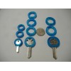 LOT OF TEN BLUE ASSORTED IDENTIFIER RINGS IDENTIFICATION FOR KEYS