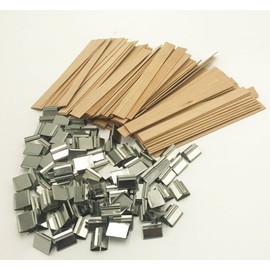 50 Pabilos de madera dobles de 20 mm de ancho X 15 cm de largo Monte Vitro para velas aromáticas.