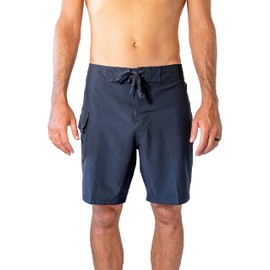 Maui Rippers Men's 18"-19" 4-Way Stretch Boardshorts Swim Trunks, Black, 32
