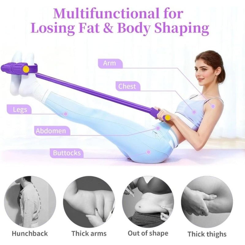 Genérico Multifunction Elastic Yoga Resistance Band with Handle,Pedal Resistance Band