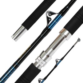 Fiblink Saltwater Offshore Heavy Trolling Fishing Rod Big Game Conventional Boat Fishing Roller Rod Pole with All Roller Guides (2-Piece,7-Feet 6-Inch,30-50lb)