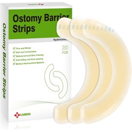 Carbou 20 Pcs Ostomy Barrier Strips | Elastic Barrier Tape for Colostomy Bags | Medi...