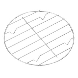 uxcell 7-7/8" Round Cooling Rack, Roasting Baking Steaming Cooling Rack, Stainless Steel Cooking Grid Grill for Oven, Air Fryer, Silver