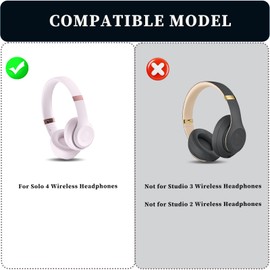 ZailTdpg Solo4 Earpads for Beats 4 Wireless Headphones, Earpads Repair Parts Ultra Durable Soft Protein Leather Solo 4 Earpads Cushion Replacement (Cloud Pink)