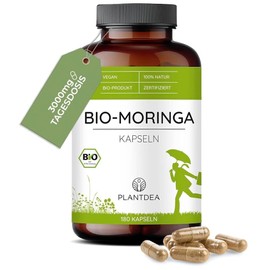 Organic Moringa Capsules I 3000 mg Daily Dose I 180 Moringa Capsules High Dose I Laboratory Tested I Organic Moringa Powder I Vegan Moringa Preparation I No Additives I PlantDEA